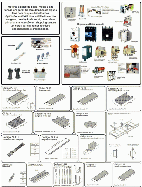 Distribuidor de material eletrico de alta tensao em geral