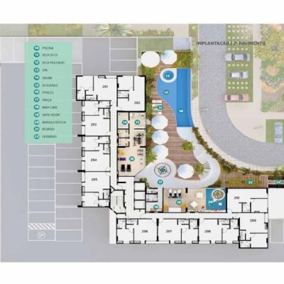 Ágio apartatamento 39,64 m 2 ,1 Quarto Suite, mais wcs elev