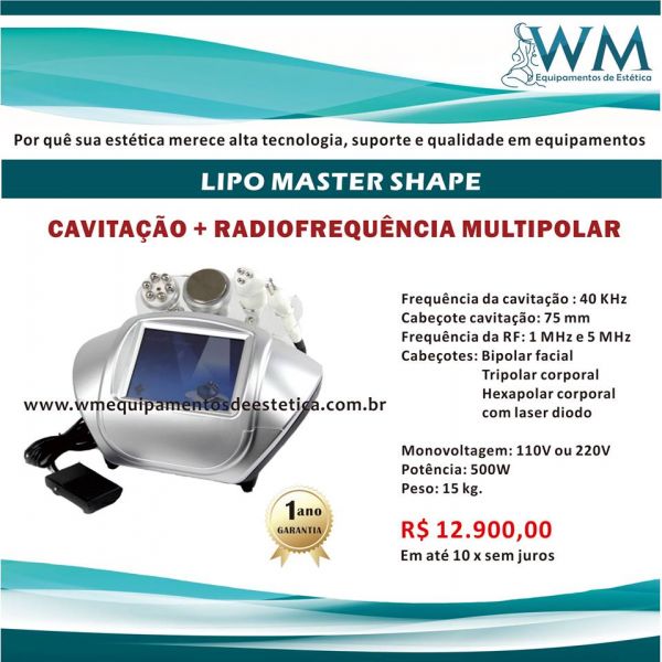 Aparelho de Cavitação com Radiofrequencia Multipolar