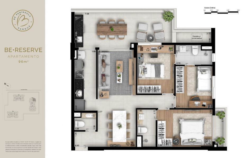 BePenínsula Coberturas 3 e 2 Suítes