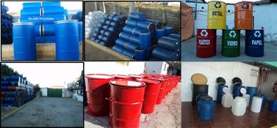 Tambores de Metal e Plastico Reciclados