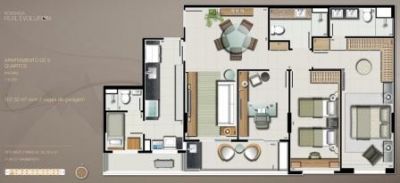 REAL EVOLUTION - Apto 3 quartos 105,67m² no Noroeste