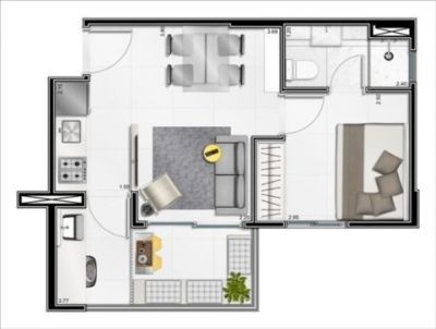 Augusta Hype Living - Apartamento de 34 m² com 1 dormt - 1 suíte - 1 vaga - São Paulo !!!!