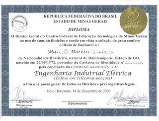 CERTIFICADO ENSINO FUNDAMENTAL, MÉDIO, TÉCNICO E SUPERIOR