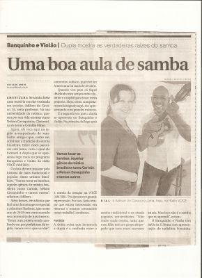 Aulas de Cavaquinho, Banjo & Violão Via Internet 2011