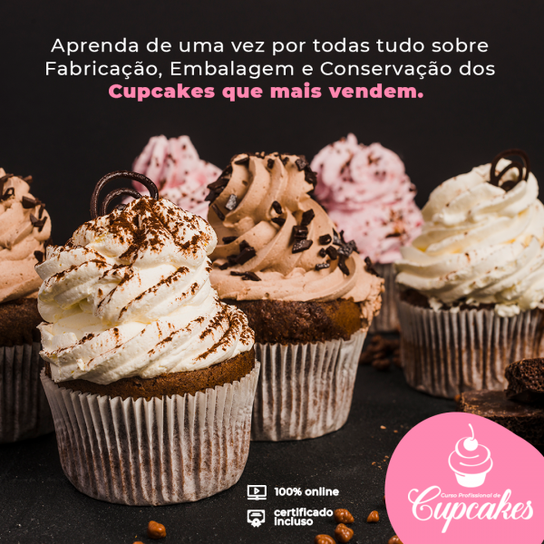  Curso de Cupcake -  Aprenda a fazer incríveis e saborosos recheios para seus Cupcakes como Nutella