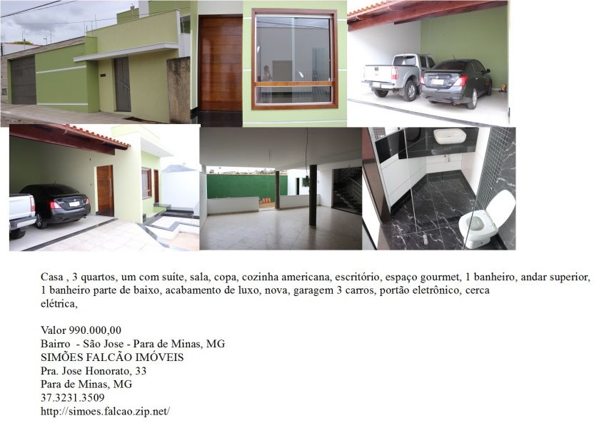 Casa 3 quartos alto padrao bairro sao jose , Para de Minas, MG 