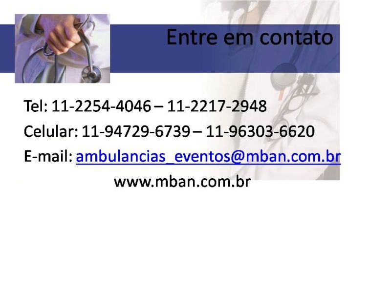 Ambulancias para Eventos - Casamentos - Congressos