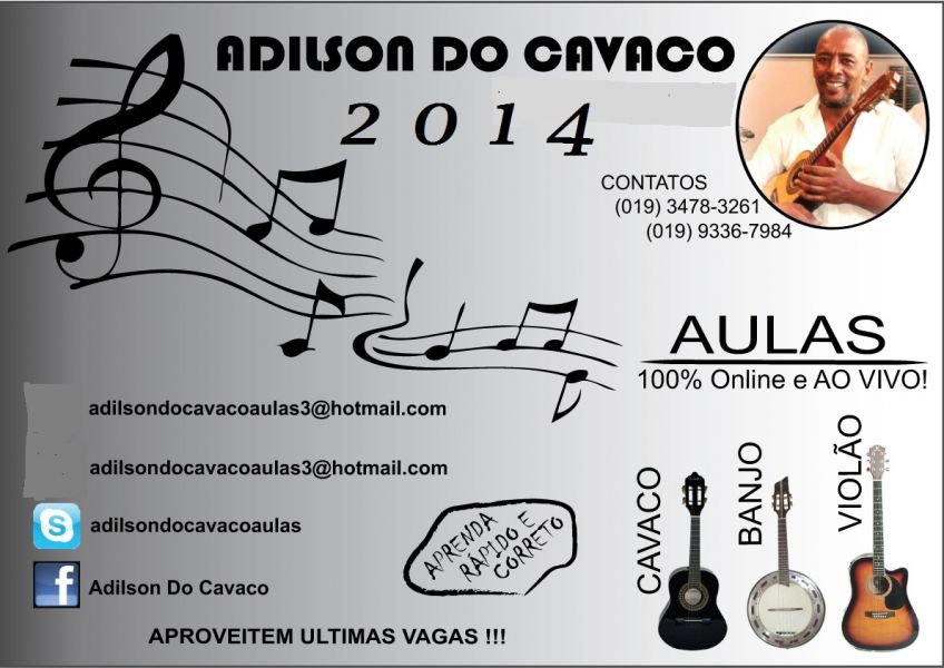 Aulas de Cavaquinho. Banjo & Violão Via Internet 2014 (Aprenda s/ sair de sua casa) Ao vivo