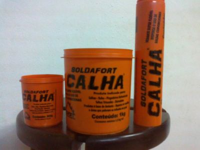 Calhas Soldafort, rufos, pingadeiras galvanizadas, telhas trincadas, eletro dutos, produtos à base..