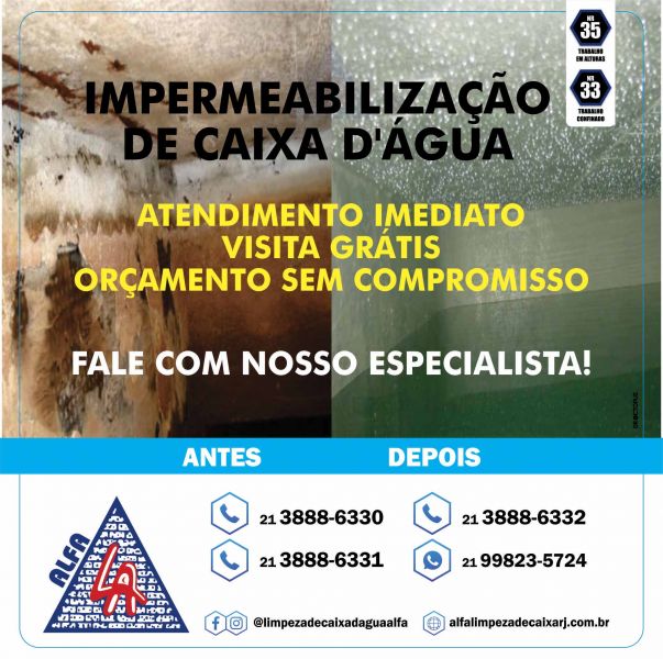 Desinfecção de caixas de água e/ou cisternas