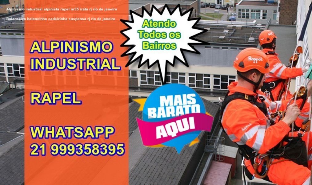Serviço de Balanceiro balancinho rapel alpinismo industrial rj rio de janeiro