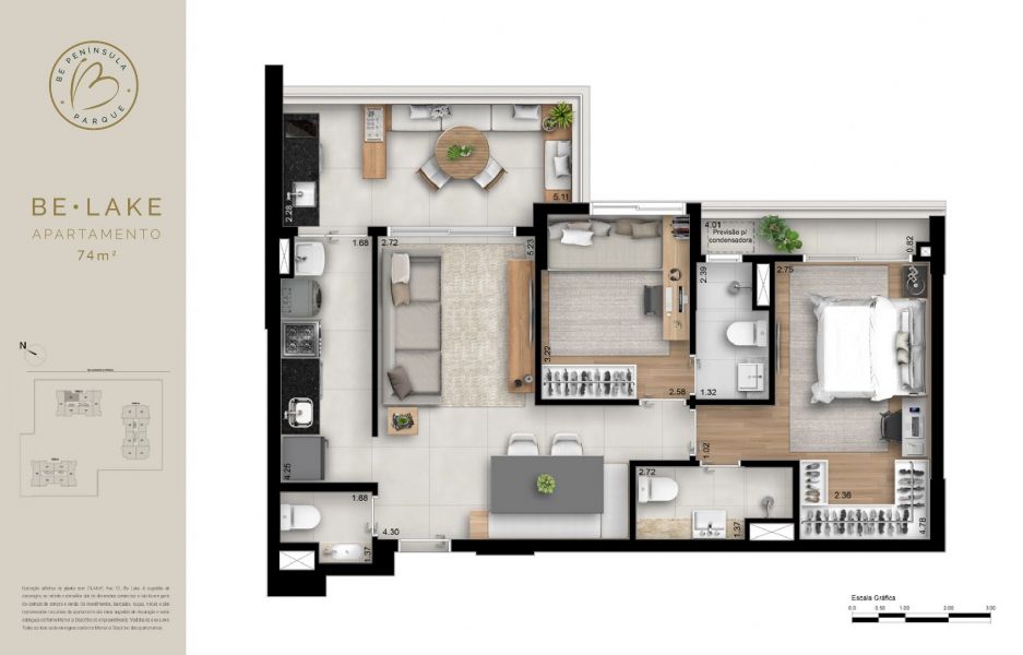 BePenínsula Coberturas 3 e 2 Suítes