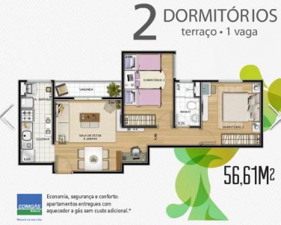 EXCELENTE OPORTUNIDADE! APTOS 55m² E 56m² EM SANTO ANDRÉ