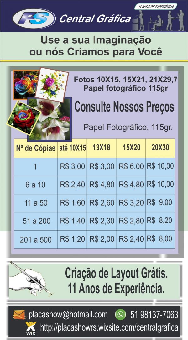 Gráfica, Cartões de Visita, Panfletos, Imã de geladeira, Receituários, Blocos