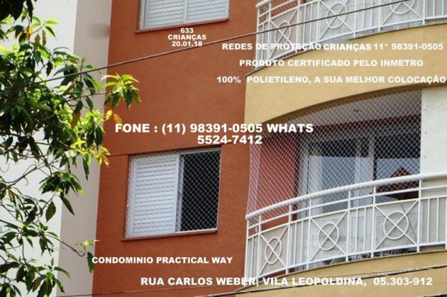 Instalação de Redes de Proteção na Vila Leopoldina, (11)  98391-0505 zap 