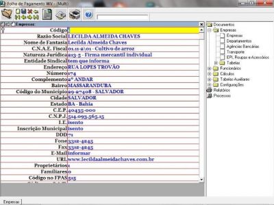 FOLHA DE PAGAMENTO FOR WINDOWS