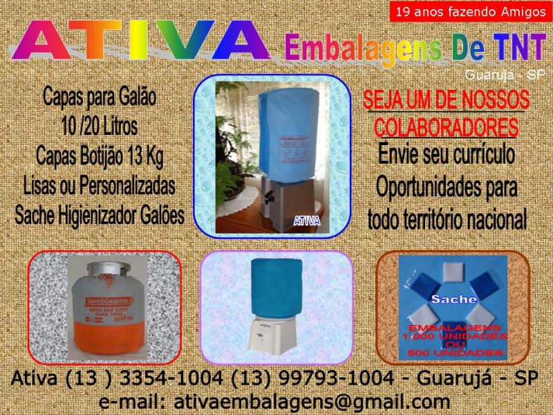 Capas de TNT para Galões de Água Mineral Distribuidores