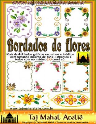 Gráficos de Flores para Ponto Cruz Apostilas por E-MAIL