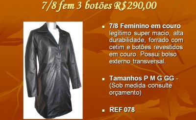 Casacos e jaquetas em couro legítimo