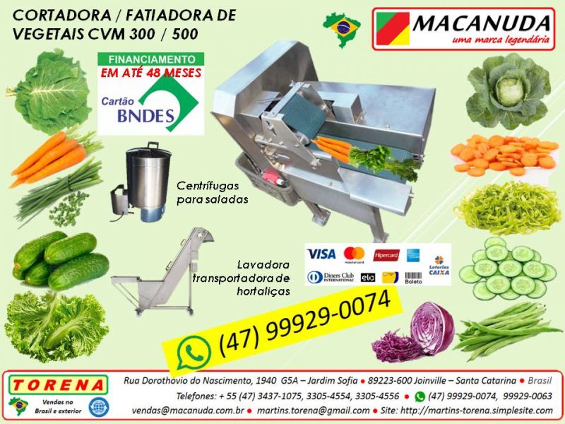 Máquina industrial marca MACANUDA para fatiar pepino