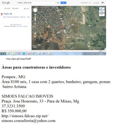 Area em Pompeu, Mg - 8100 mts