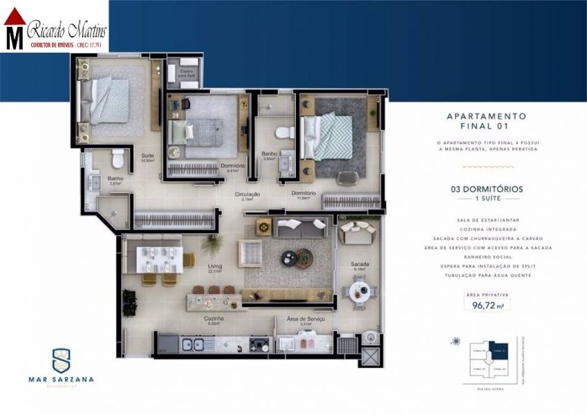 Mar Sarzana Laguna Mar Grosso apartamento a venda