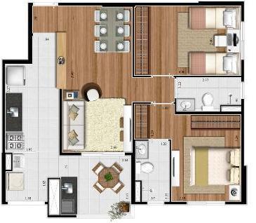 Aptos em lançamento em Sao Caetano - 68 m2 - 2dorm (1 suite)