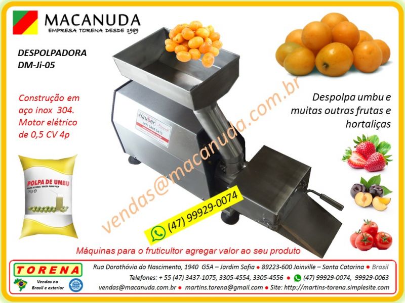 Despolpadeira Profissional de Umbu, Marca Macanuda