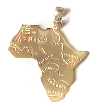 ÁFRICA E SEUS RIOS PINGENTE DE OURO 18KL