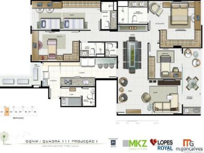 LUANA GONÇALVES - Apto 4 quartos 157,28m² no Noroeste