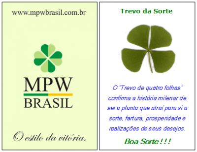 TREVO DE 4 FOLHAS - Cartões Plastificados