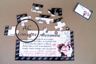 Quebra - Cabeças - Convites quebra cabeças personalizados
