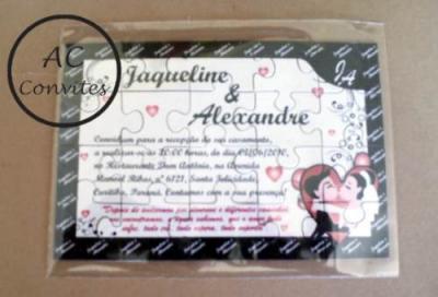 Quebra - Cabeças - Convites quebra cabeças personalizados
