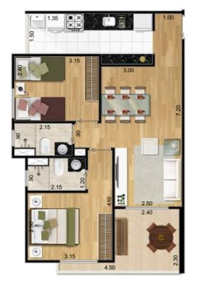 APARTAMENTO NO IPIRANGA - 60 M² 02 DORMS. 01 VAGA * Pronto para morar