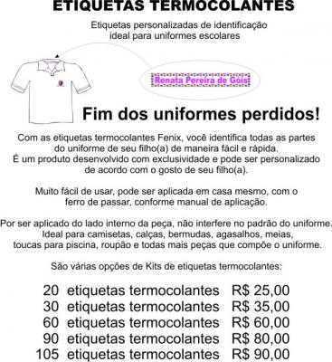 ETIQUETAS TERMOCOLANTES PARA UNIFORMES