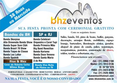 bhzeventos - FORMATURAS - CASAMENTOS - ANIVERSÁRIOS - ETC.