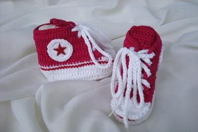 TÊNIS ALL STAR PARA BEBÊ DE CROCHÊ