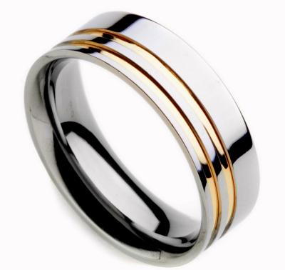 Par de Aliança de Compromisso com Ouro e Zircônias