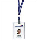 GlobalCards - Crachás + Protetor + Cordão Personalizado