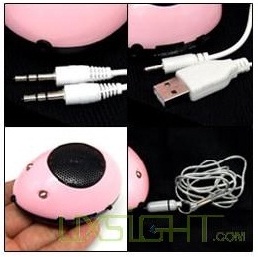 Mini Caixa de Som Portátil Notebook e Desktop - Com Entrada para Cartão de Memória - Ratinho