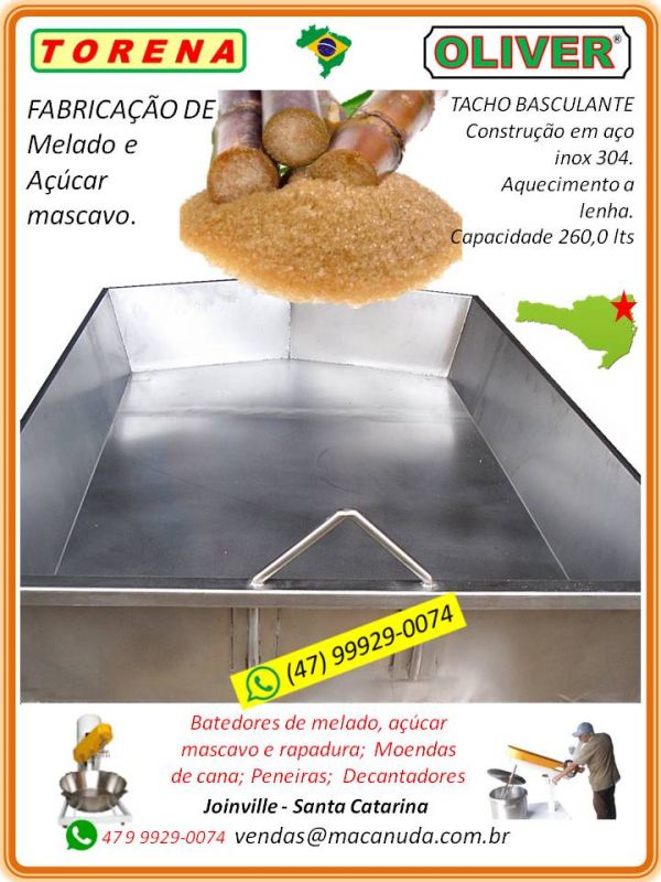 Equipamento pra fazer açúcar mascavo, marca Oliver