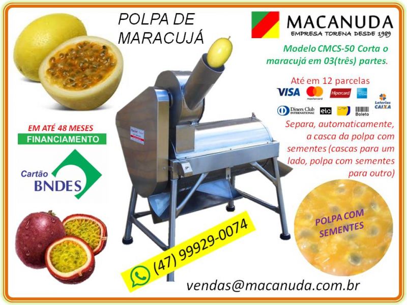 Máquinas para processar maracujá linha profissional MACANUDA