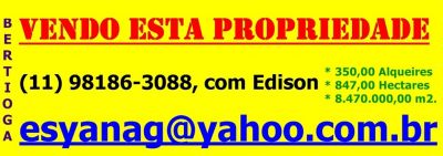 BERTIOGA-GUARUJÁ, TERRENO DE 8.470.000 M2. (350 ALQUEIRES)