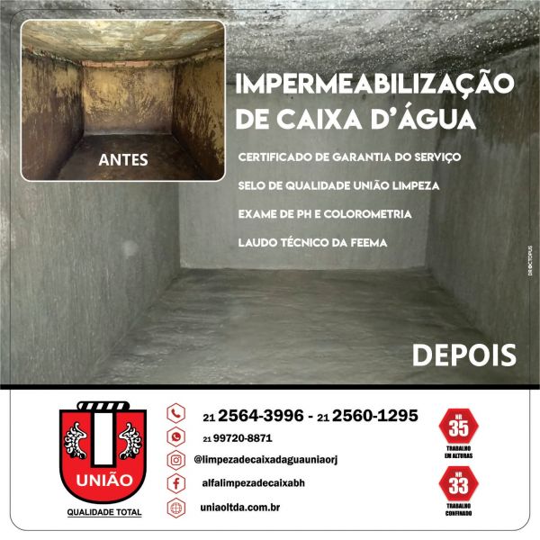 Impermeabilização de caixas de água e cisternas no Rio de Janeiro