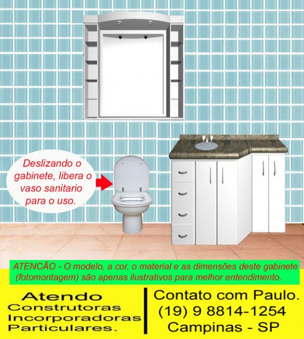 Armários / Gabinetes para Banheiro que ECONOMIZA água e espaco.