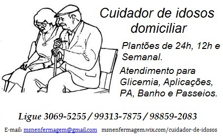 Cuidador de idosos, grupo msn assistência domiciliar