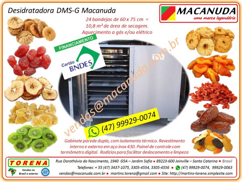 Desidratadora Profissional de Frutas e Hortaliças, Marca Macanuda