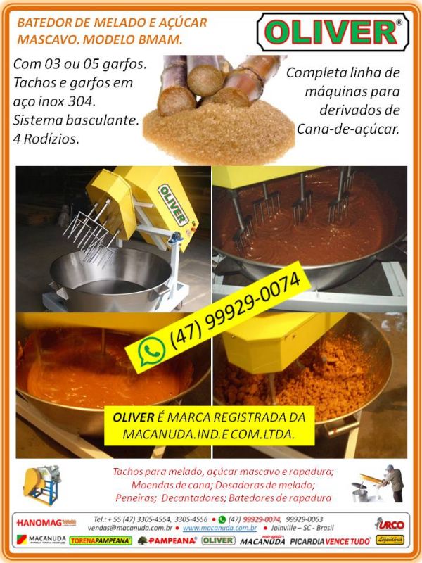 Açúcar Mascavo Batedeiras Industrias OLIVER By Macanuda