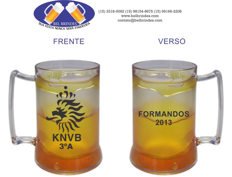 Canecas de chopp com gel congelante